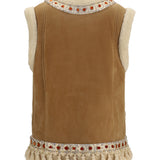 Suede and fur Vest