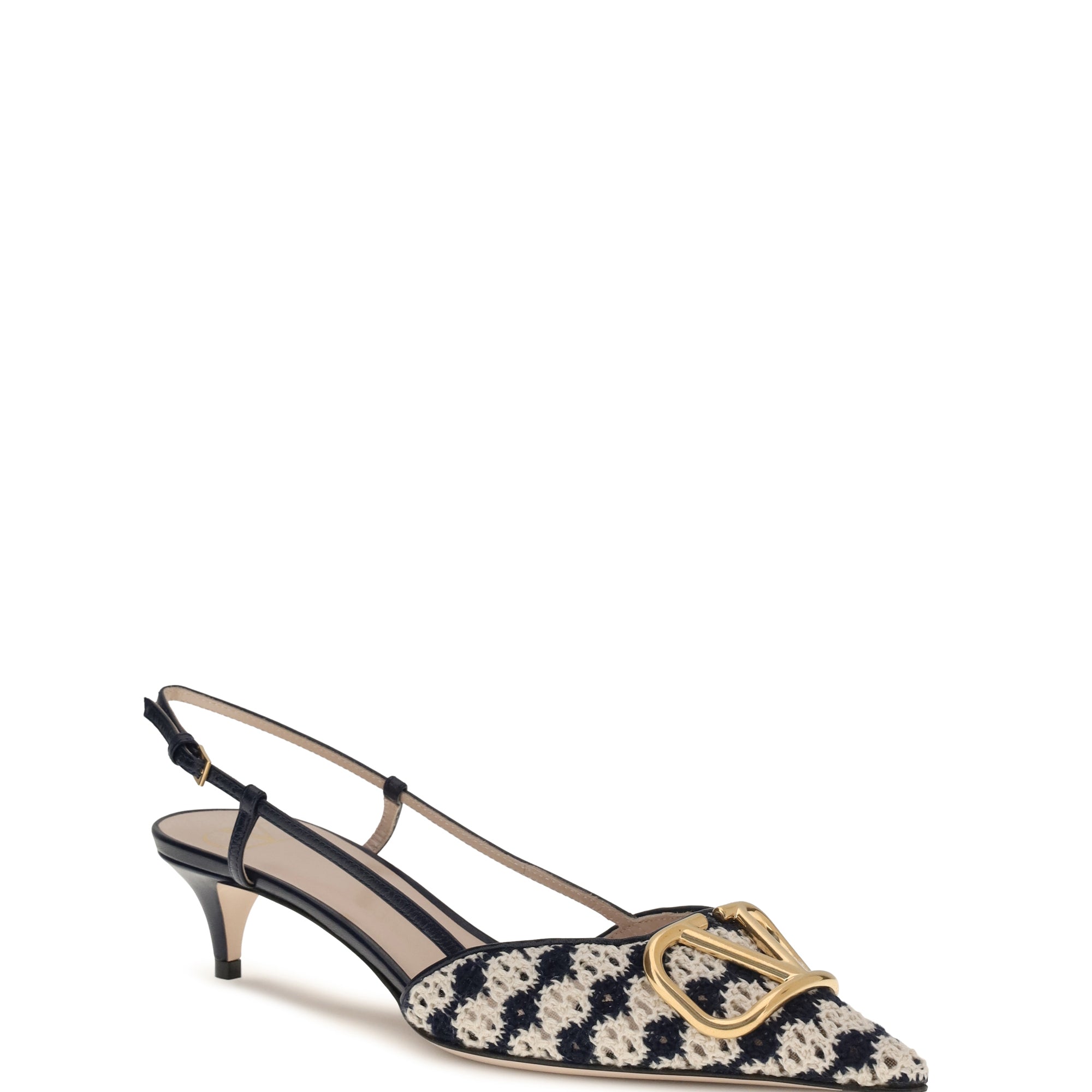 VLogo Signature slingback Pumps in crochet fabric