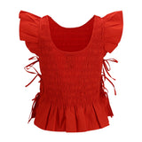 Ruched cotton Top with side bows