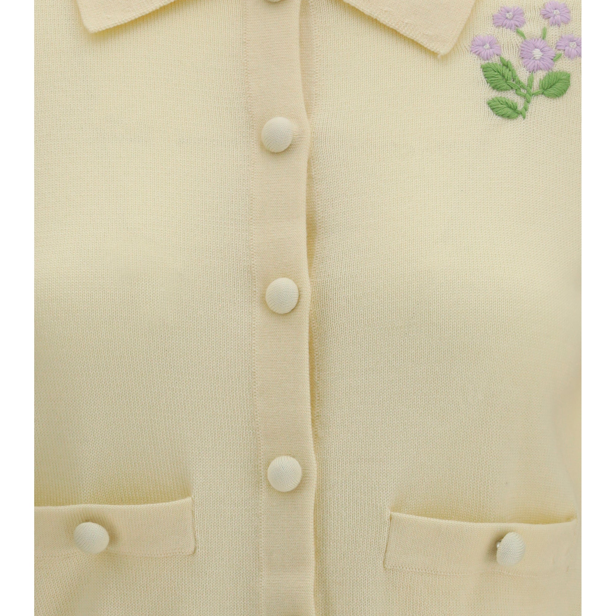 Floral embroidered knit Cardigan