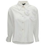 Shirt with appliqué roses