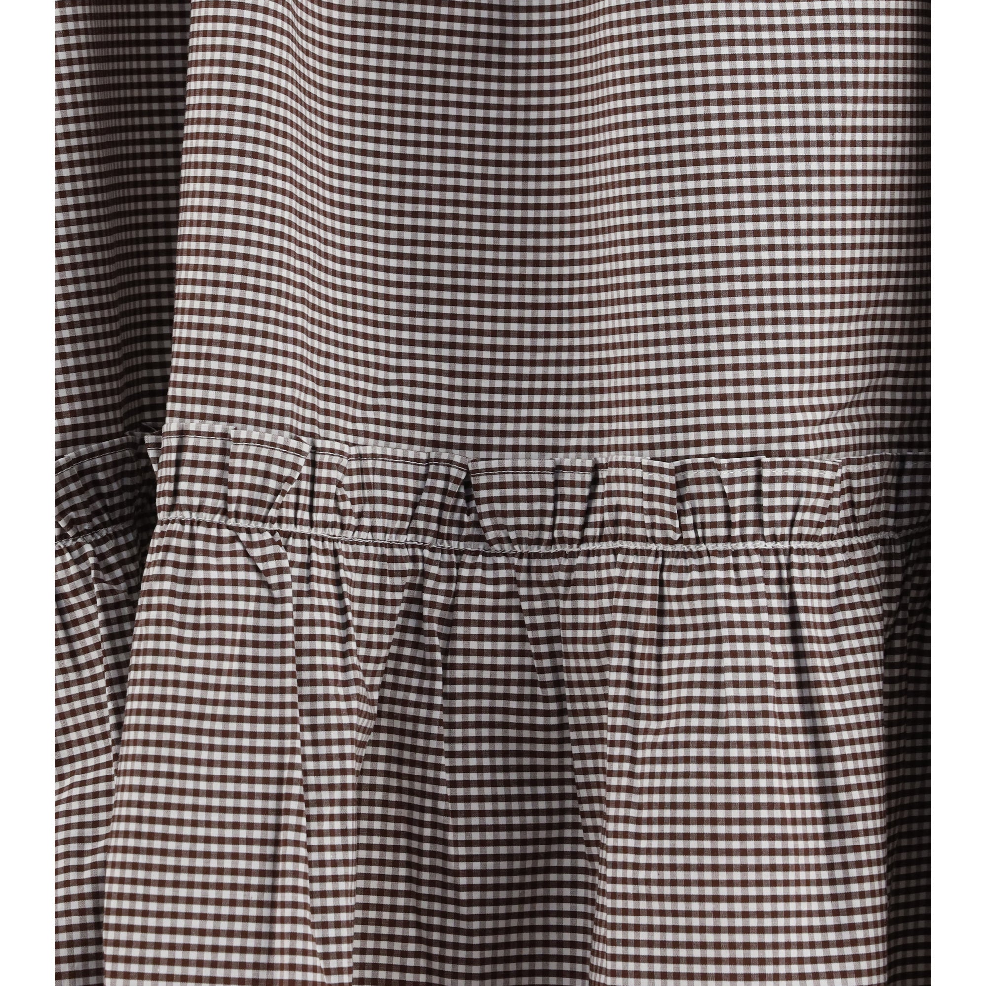 Checked cotton Skirt with gathered waist