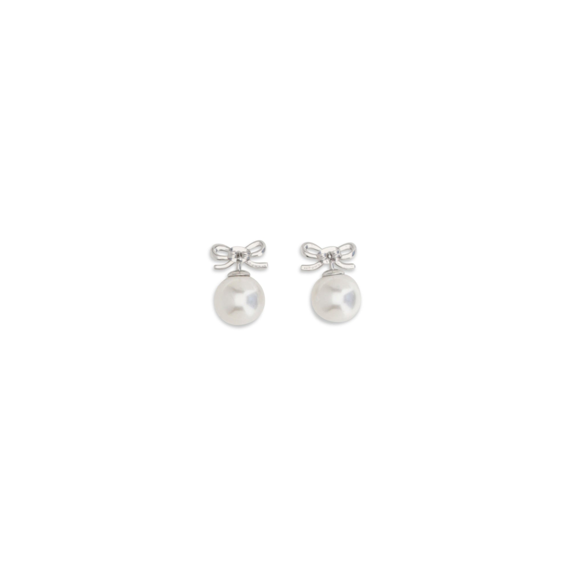 Crystal bow Earrings with pearl