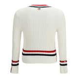 Intarsia cable-knit V-neck Sweater