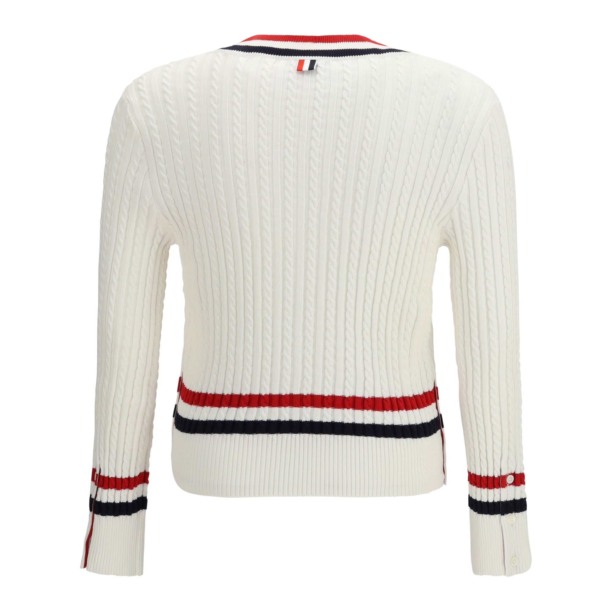 Intarsia cable-knit V-neck Sweater