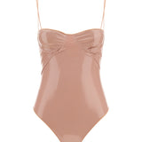 Latex Balconette Maillot Swimsuit