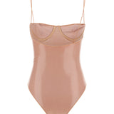 Latex Balconette Maillot Swimsuit