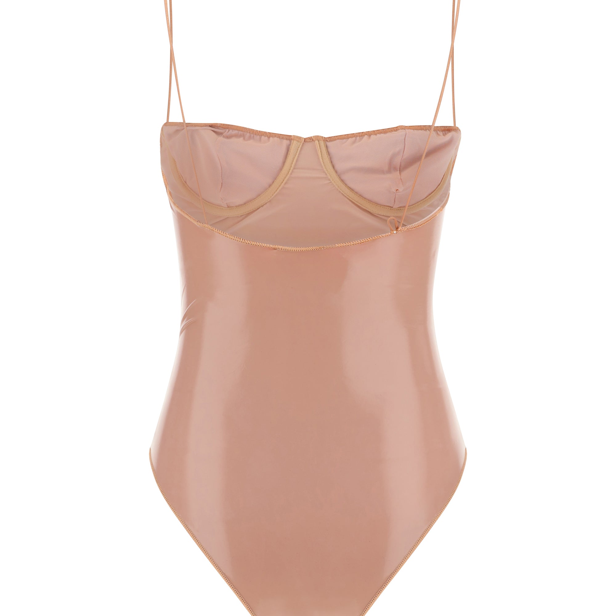 Latex Balconette Maillot Swimsuit