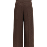 Flocked plaid crossover Pants