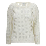 Open-knit Sweater in linen and cotton yarn