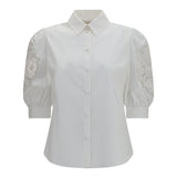 Shirt with Sangallo lace sleeves