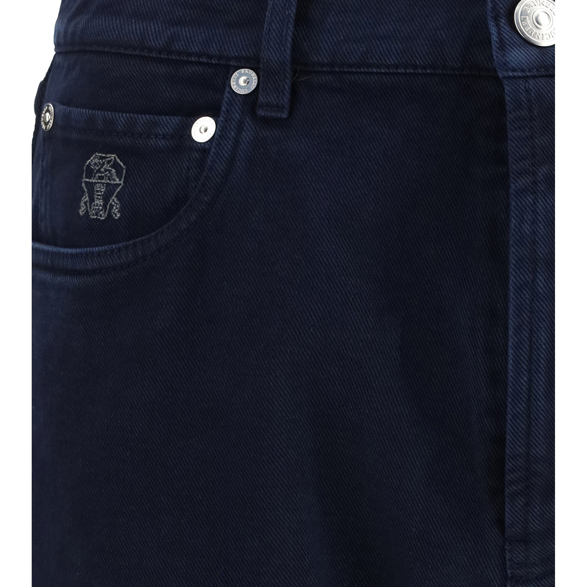 Garment-dyed denim Pants