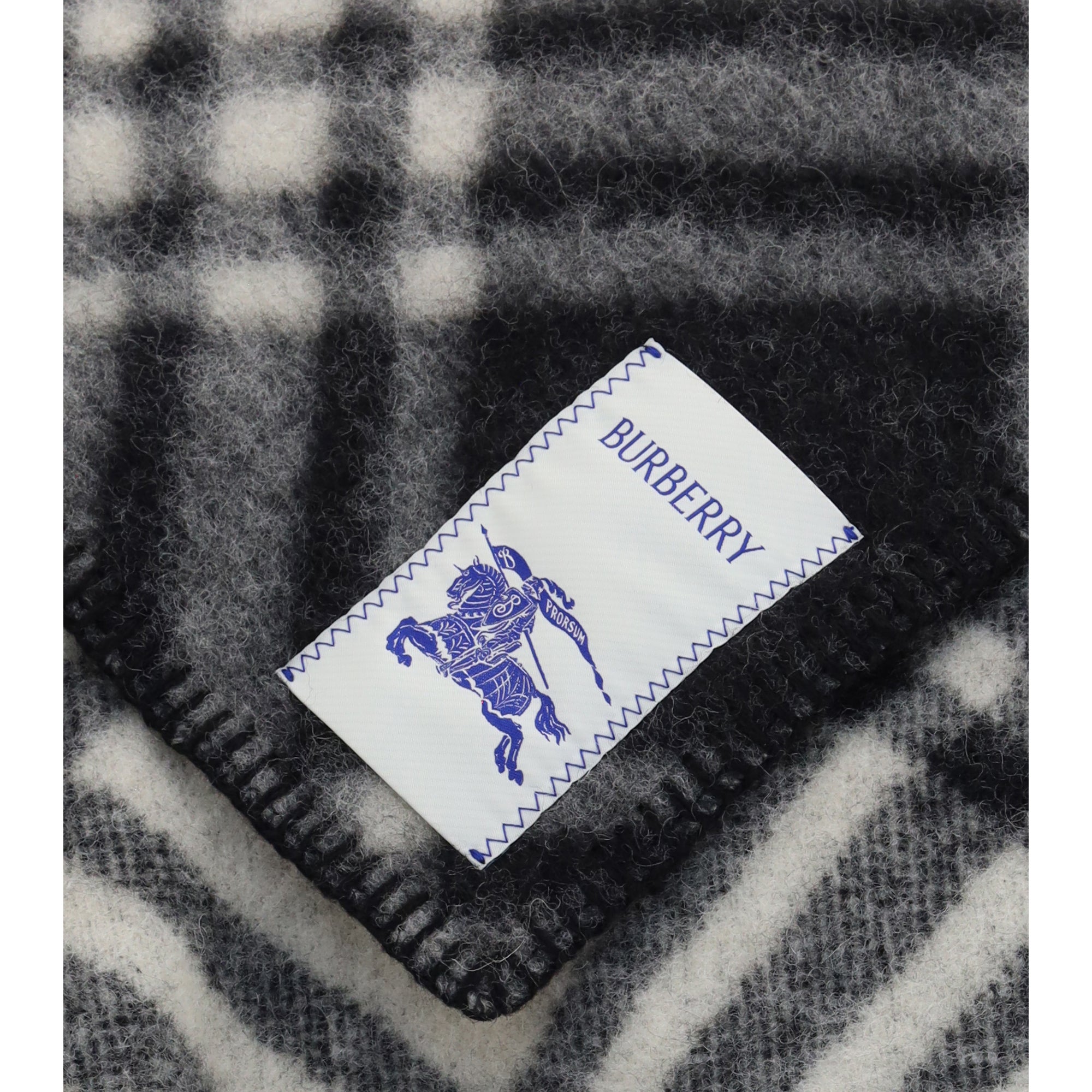 Short wool Check Poncho
