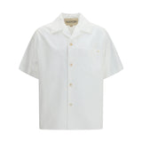 Cotton poplin bowling Shirt with VGold