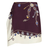Printed silk twill Mini Skirt