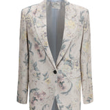 Peonia My Love motif hopsack linen-blend Jacket