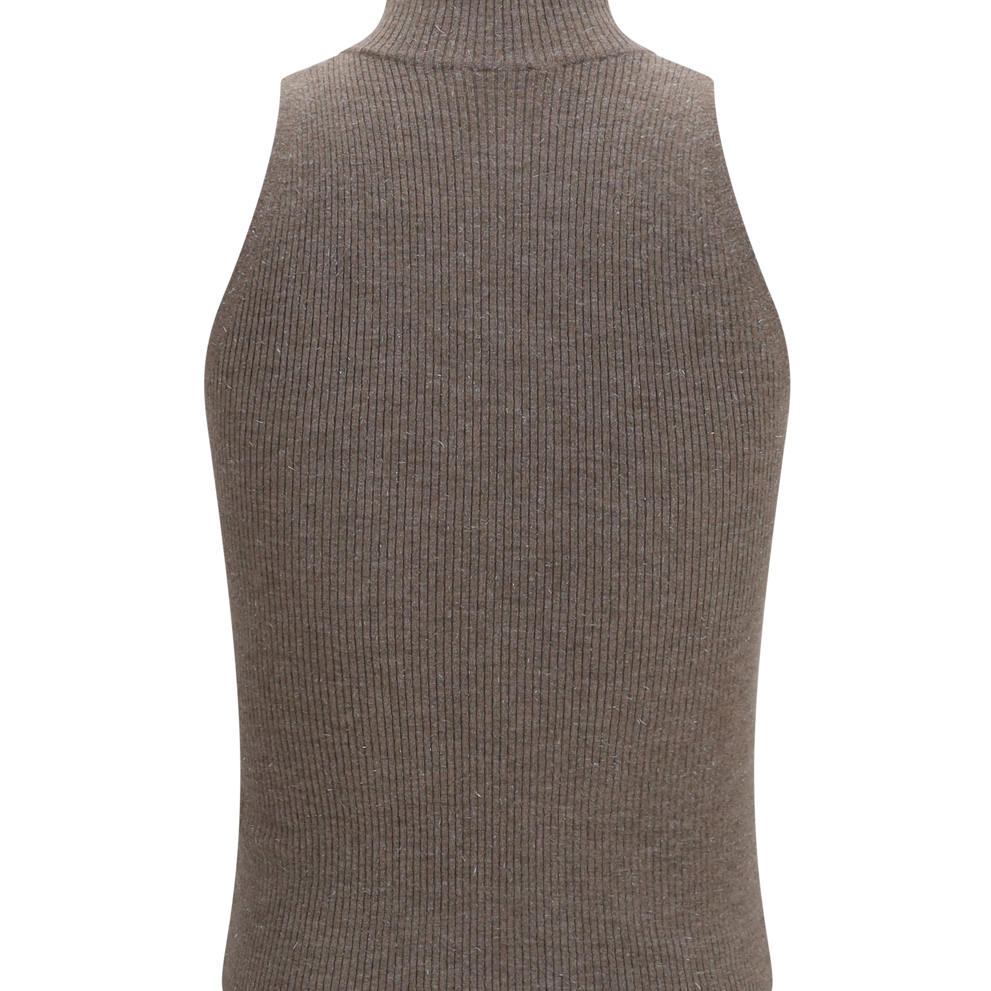 Sleeveless Turtleneck with luminous details