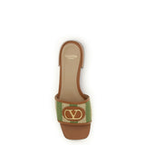 VLogo Signature raffia slide Sandals