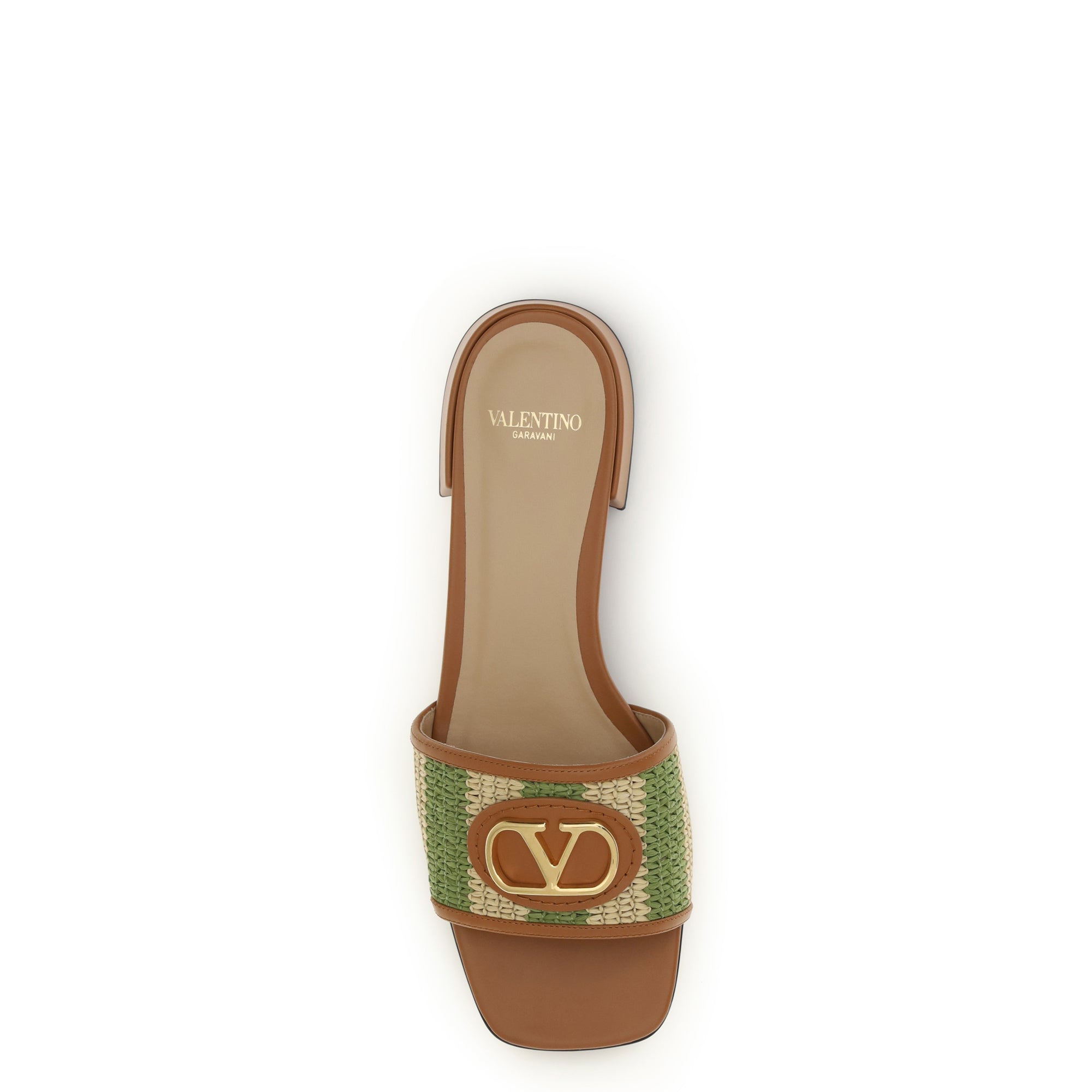 VLogo Signature raffia slide Sandals