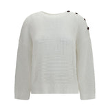Openwork Sweater with shoulder buttons