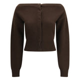 Soft cashmere open-neck shrunken Cardigan