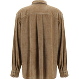 Snap-button Shirt in cashmere blend