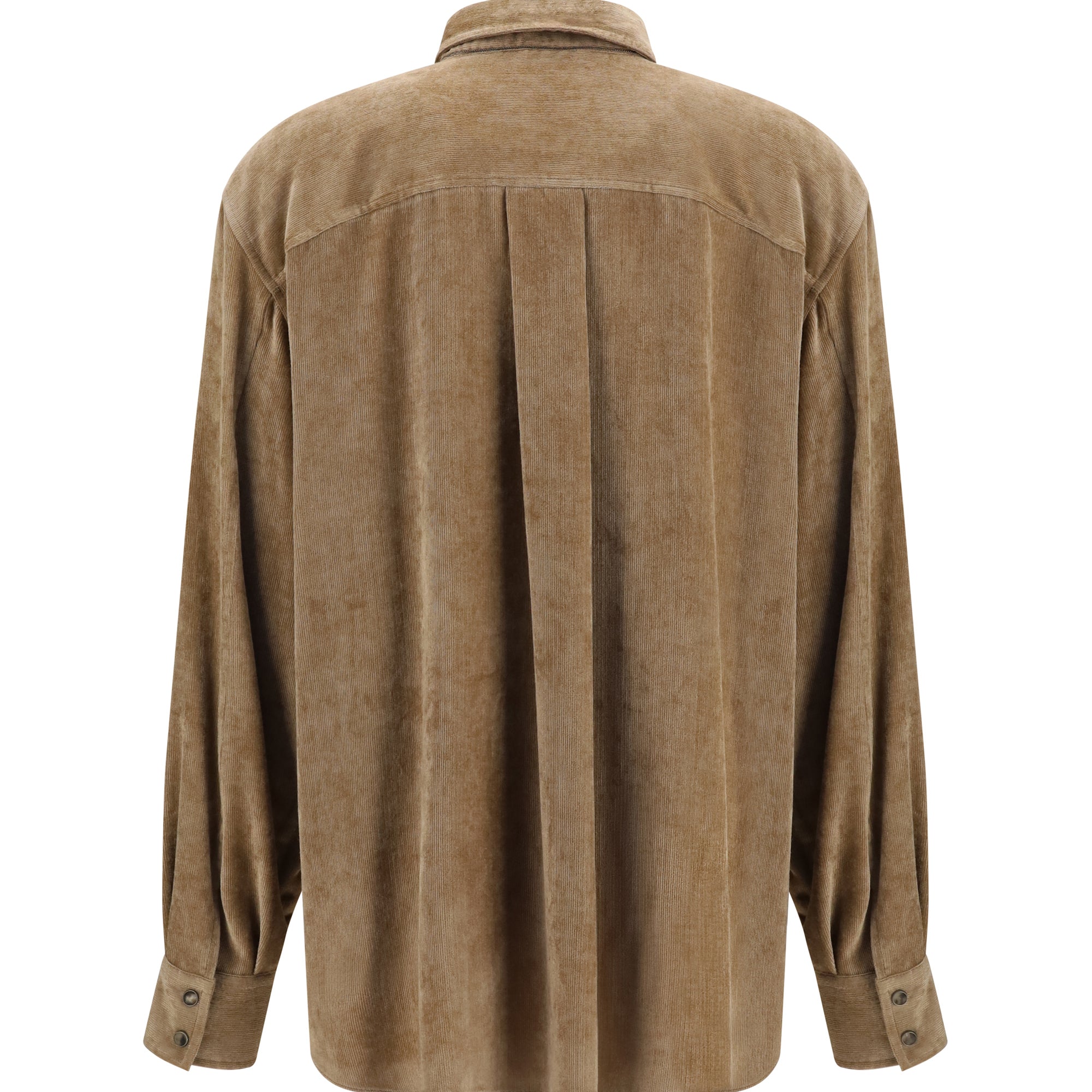 Snap-button Shirt in cashmere blend