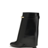 Leather Shark Ankle Boots