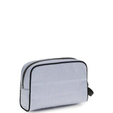 Striped poplin and leather Handbag