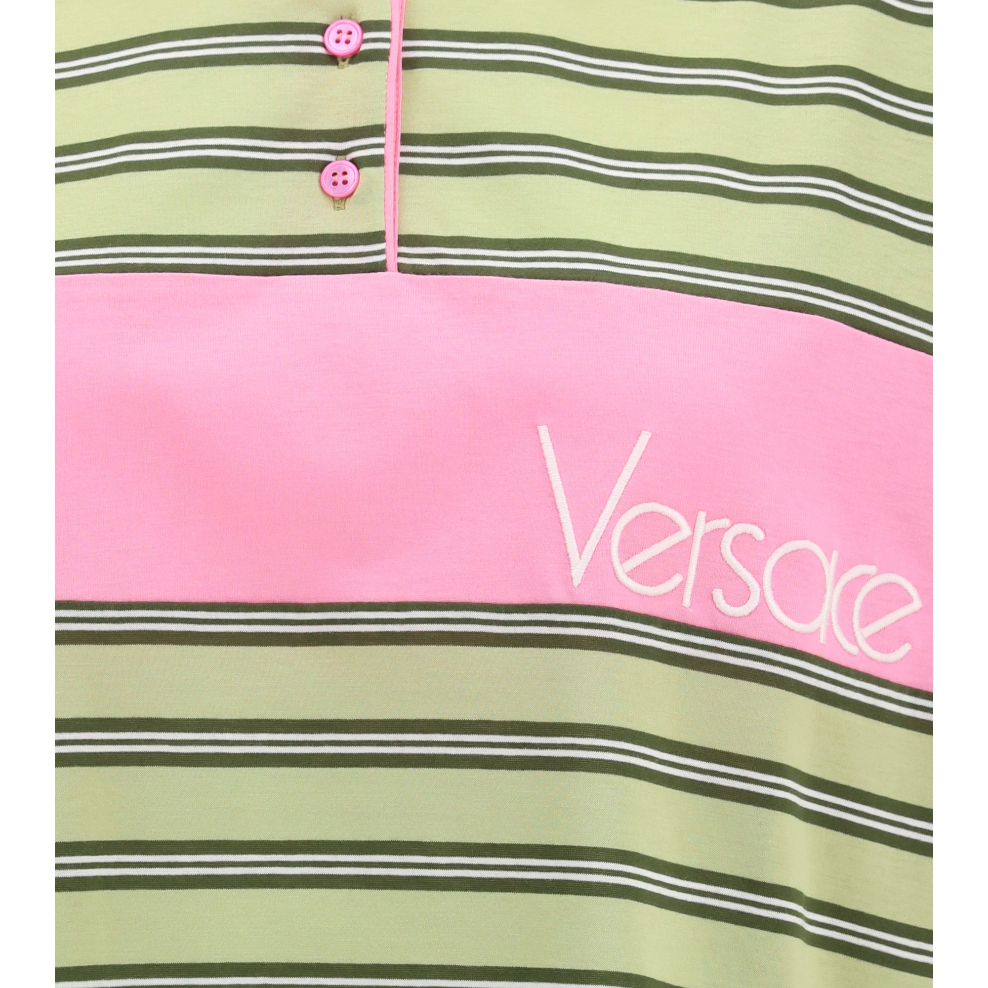 Striped intarsia cotton Polo with embroidered logo
