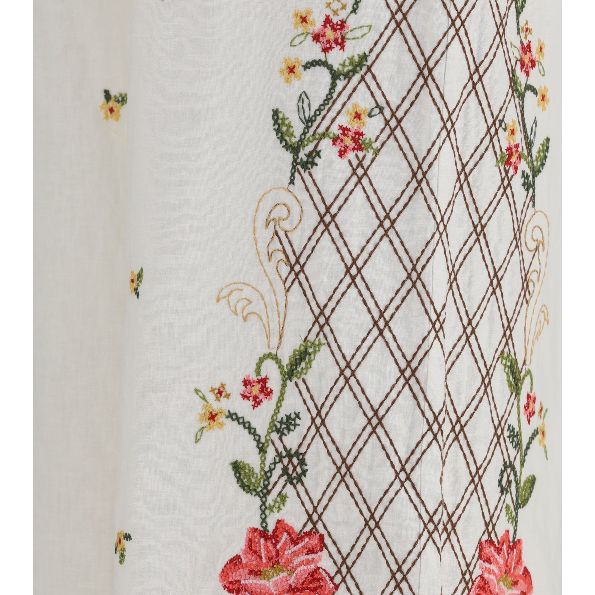 Floral embroidered wide-leg Pants