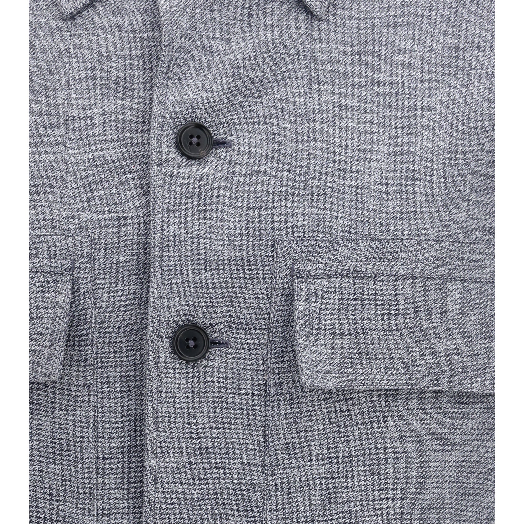 Crossover Shirt Jacket in linen wool and silk