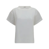 Cotton T-shirt with sheer sleeves and side panels
