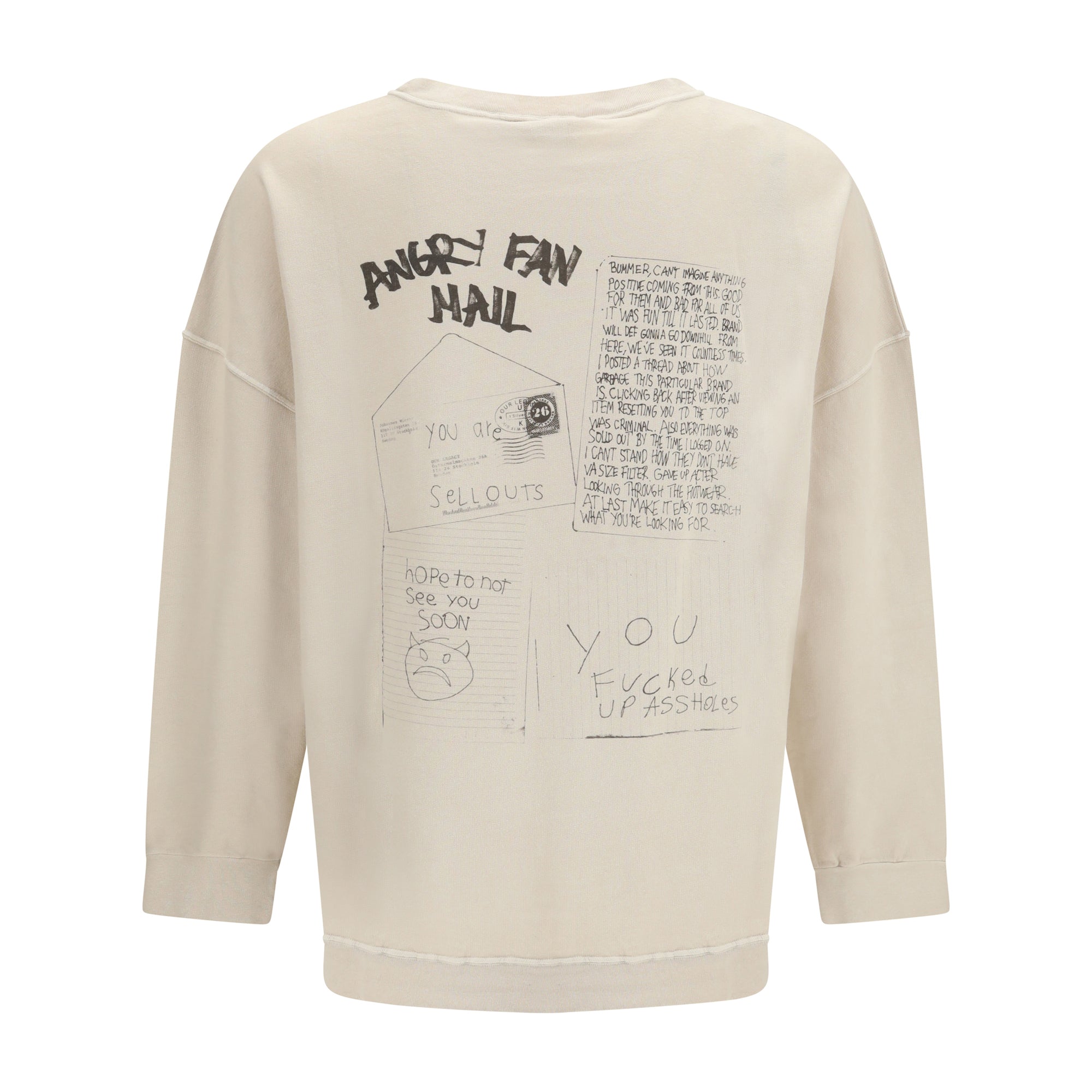 Angry fan mail oversized graphic Sweatshirt