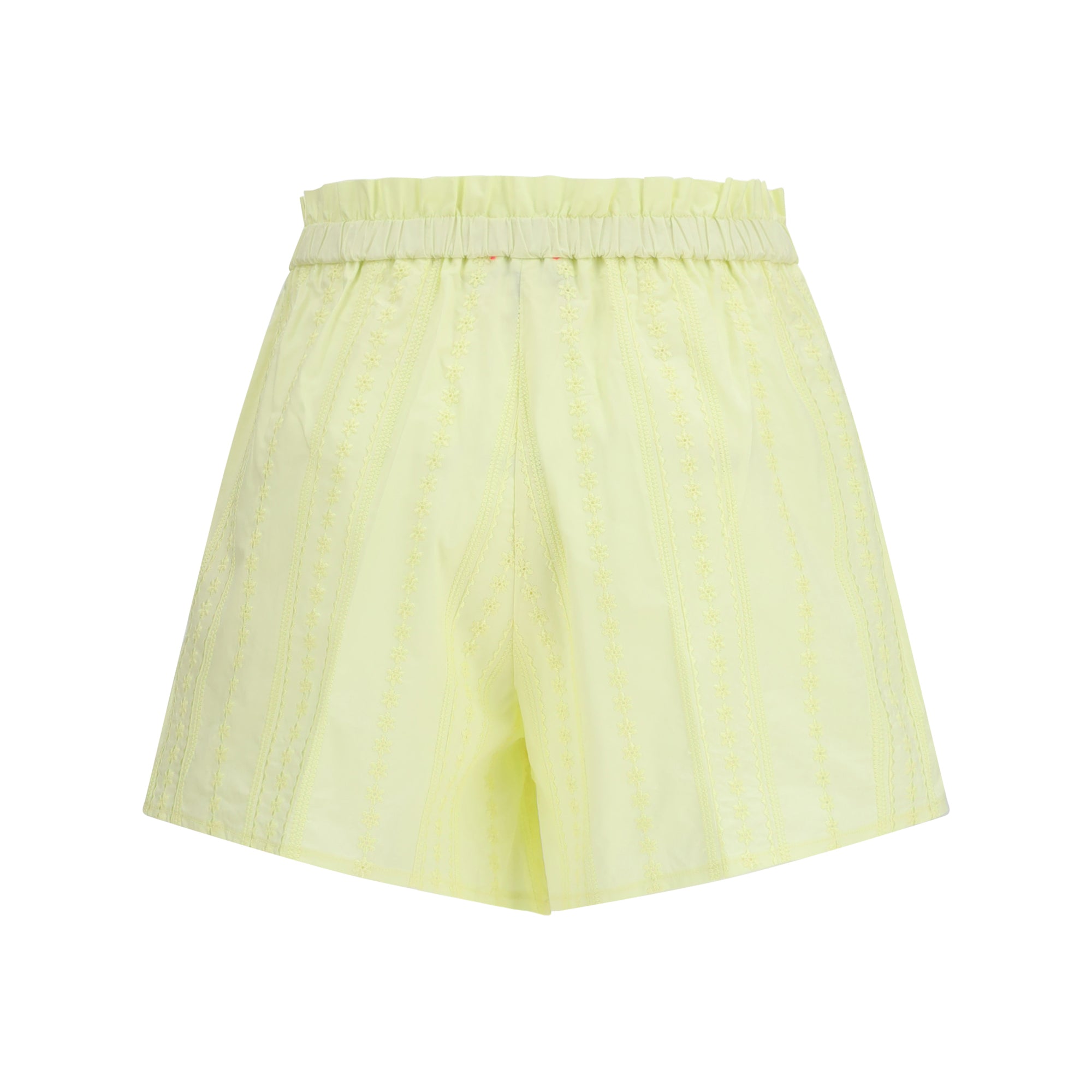 Les Fleurs embroidery cotton poplin Shorts