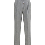 Herringbone linen and wool Pants