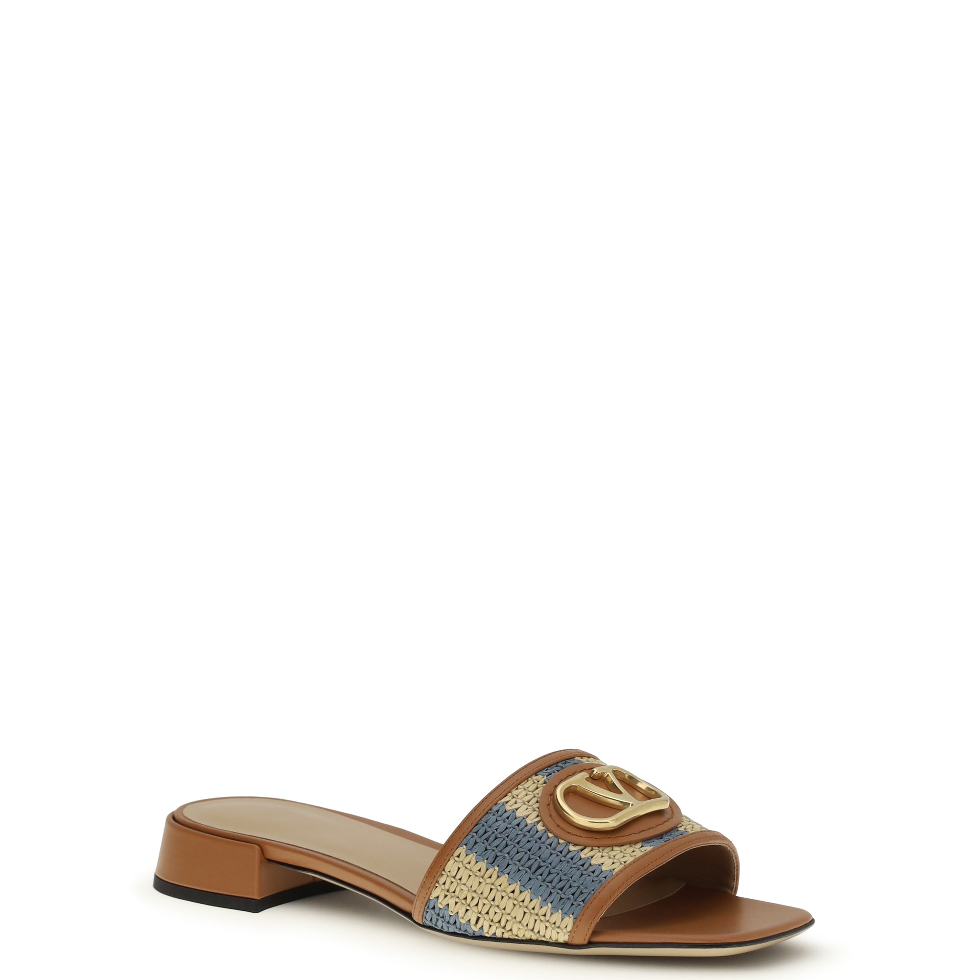 VLogo Signature raffia slide Sandals