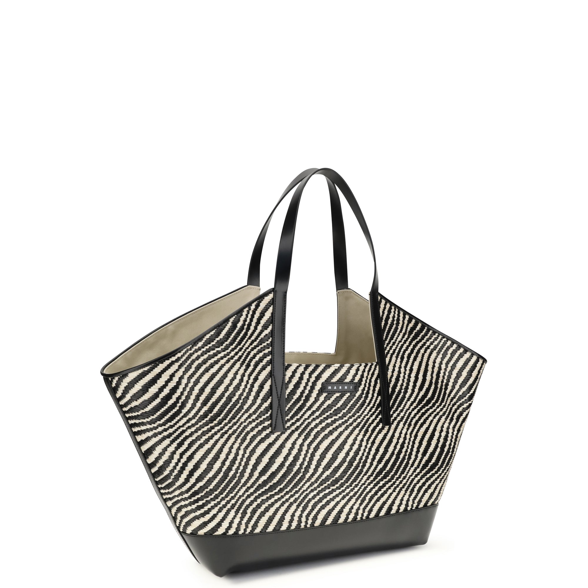 Raffia effect fabric Tote Bag