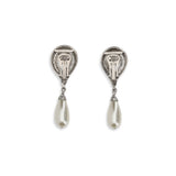Crystal Earrings with pearl pendants