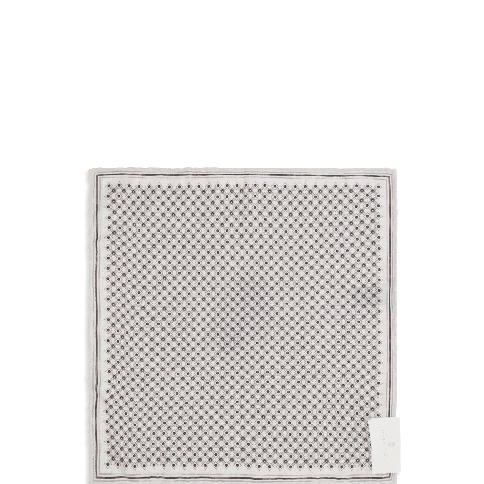 Silk Pochette with geometric pattern
