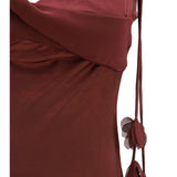 Satin flower midi Dress