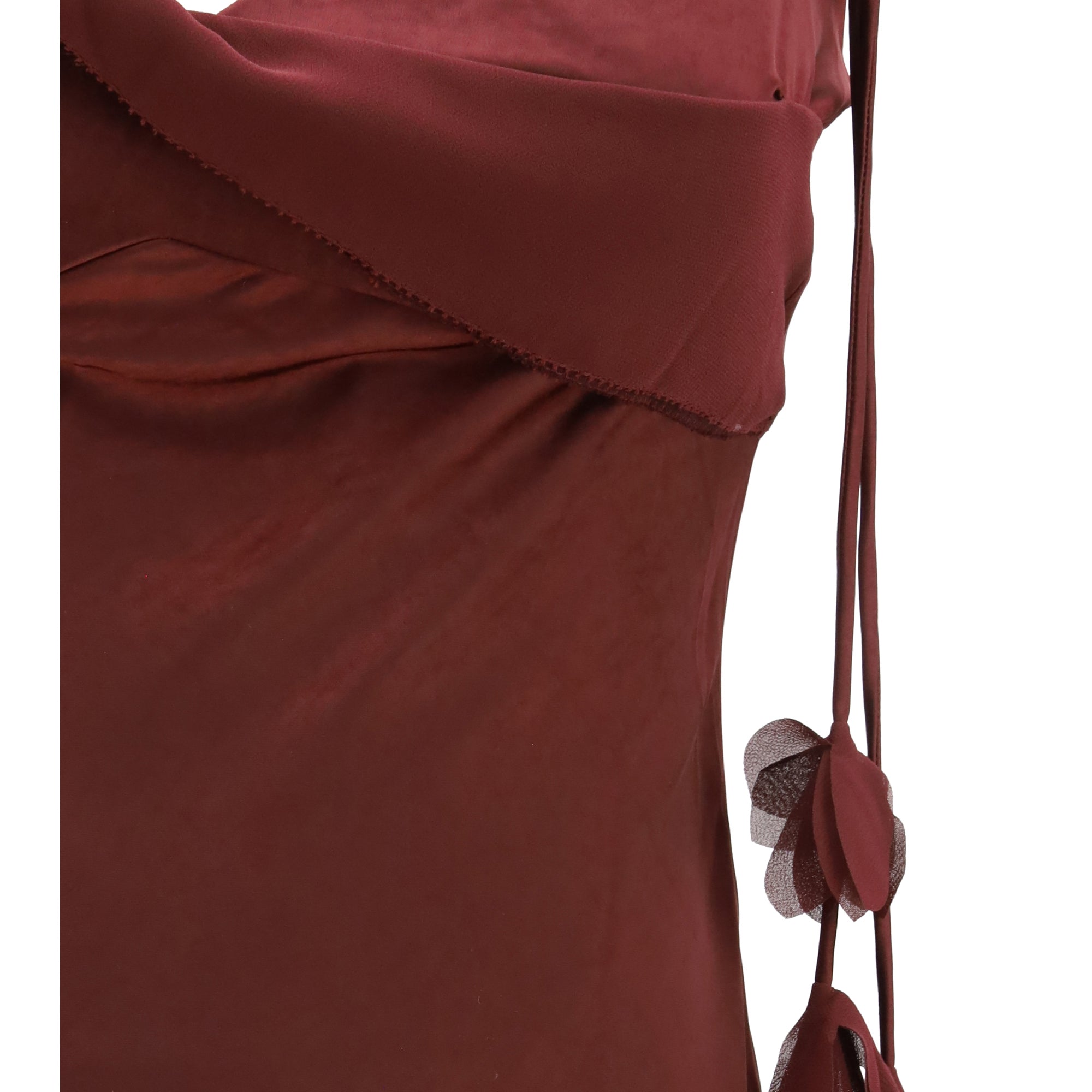 Satin flower midi Dress