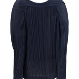 Semi-sheer pleated Blouse
