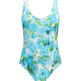 Aquatic flowers print One-piece Swimsuit
