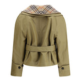 Cropped cotton Jacket with check quilting