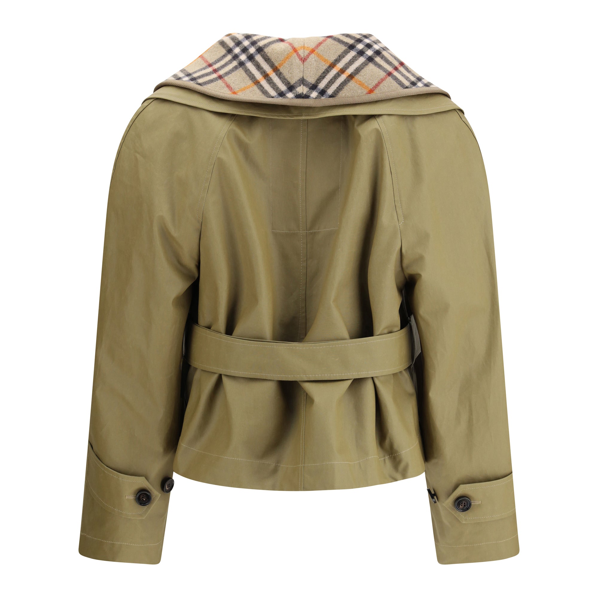 Cropped cotton Jacket with check quilting