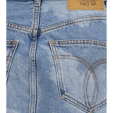 Angel-print denim mini Skirt