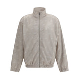 Pinstriped Track Jacket with all-over logo