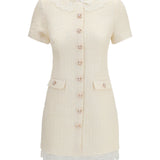 Tailored mini Dress with bouclé lace inserts