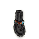 Slip-on leather Sandals with sequins
